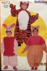 5172 WINNIE POOH, PIGLET,TIGGER JUMPSUIT COSTUME 1-6